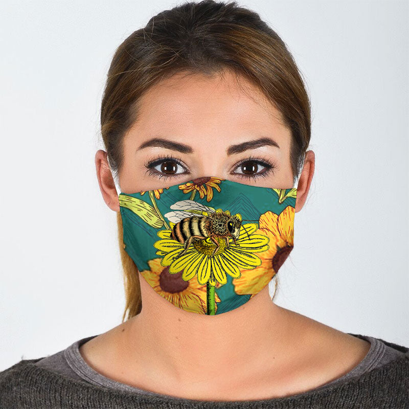 Sunflower Bee Face Mask