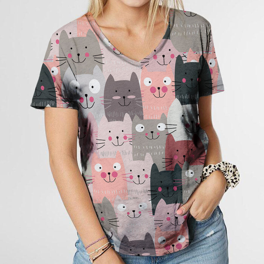 Multiple Cute Cat T-Shirt