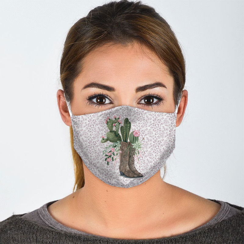 Cactus In Boots Face Mask