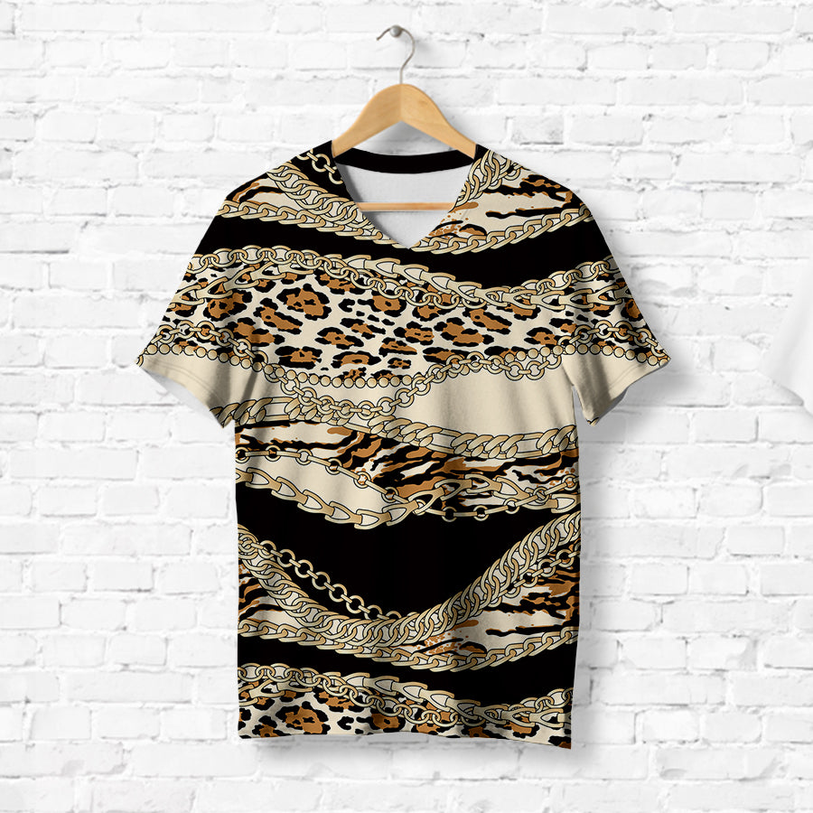 Patchwork Leopard Pattern T-Shirt