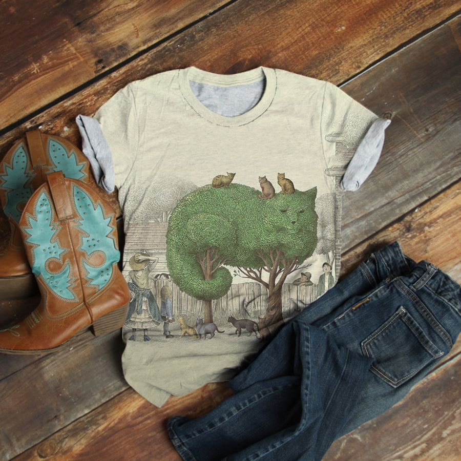 Lazy Green Cat T-Shirt