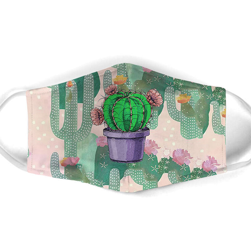 Lovely Blooming Cactus Face Mask