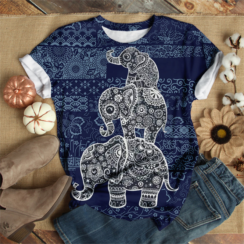Mandala Circus Elephant T-Shirt