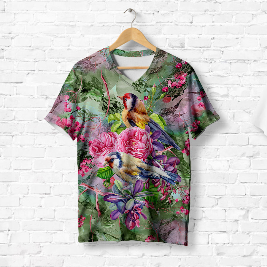 Bird With Flowers T-Shirt