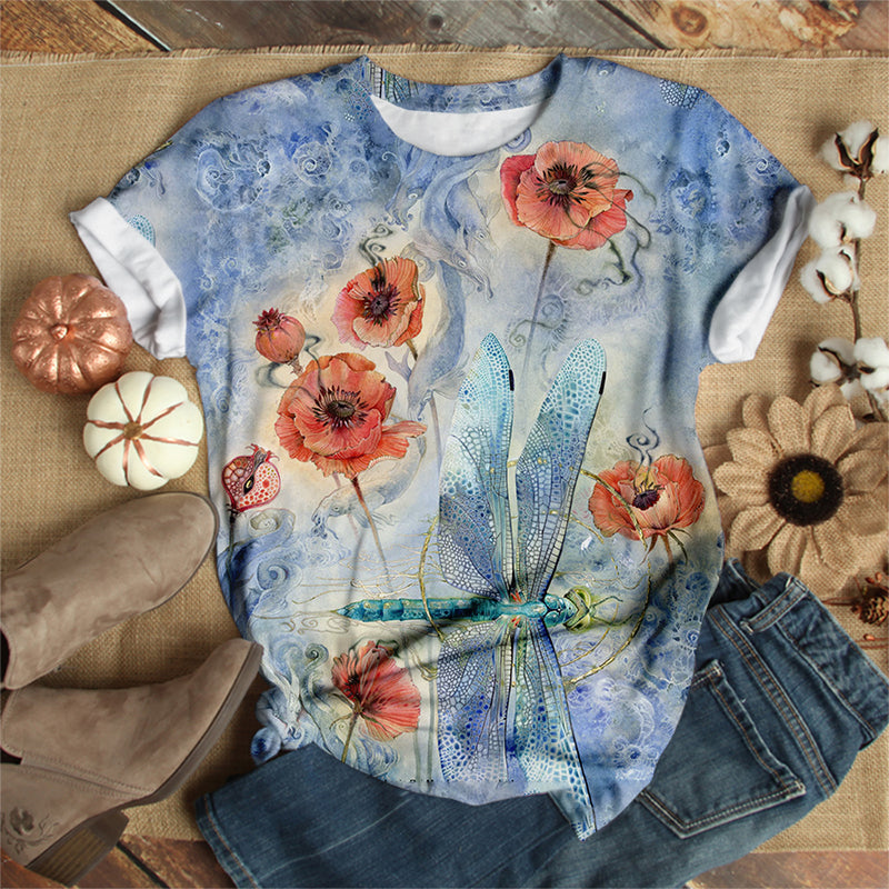 All Blue Dragonfly T-Shirt