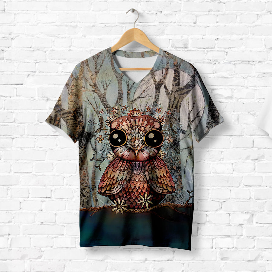 Big Eyes Owl Forest T-Shirt