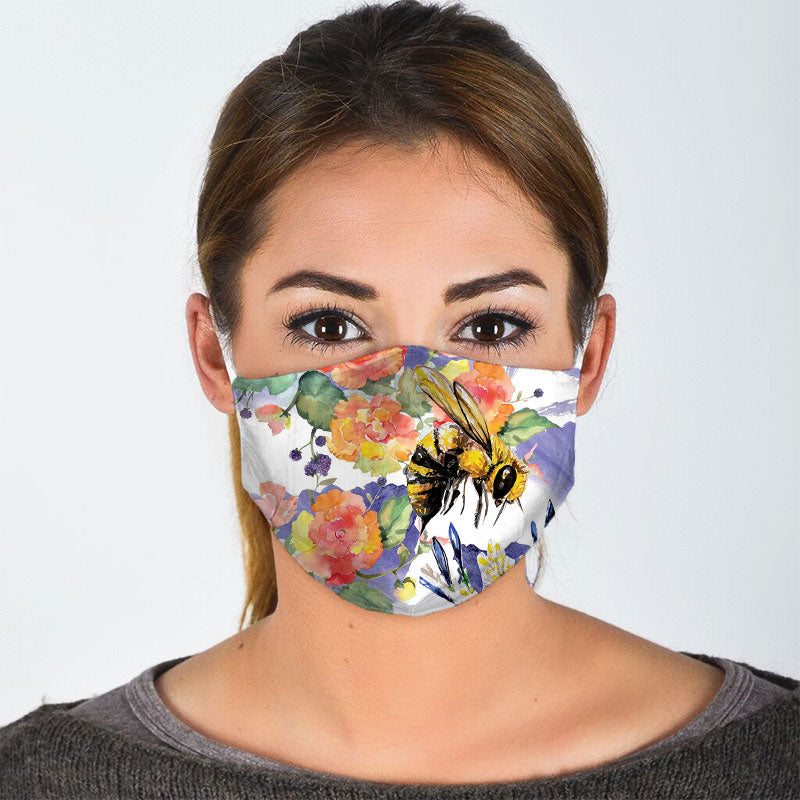 Floral Bee Face Mask