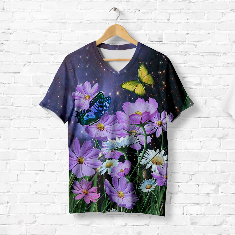 Butterfy With Flowers T-Shirt