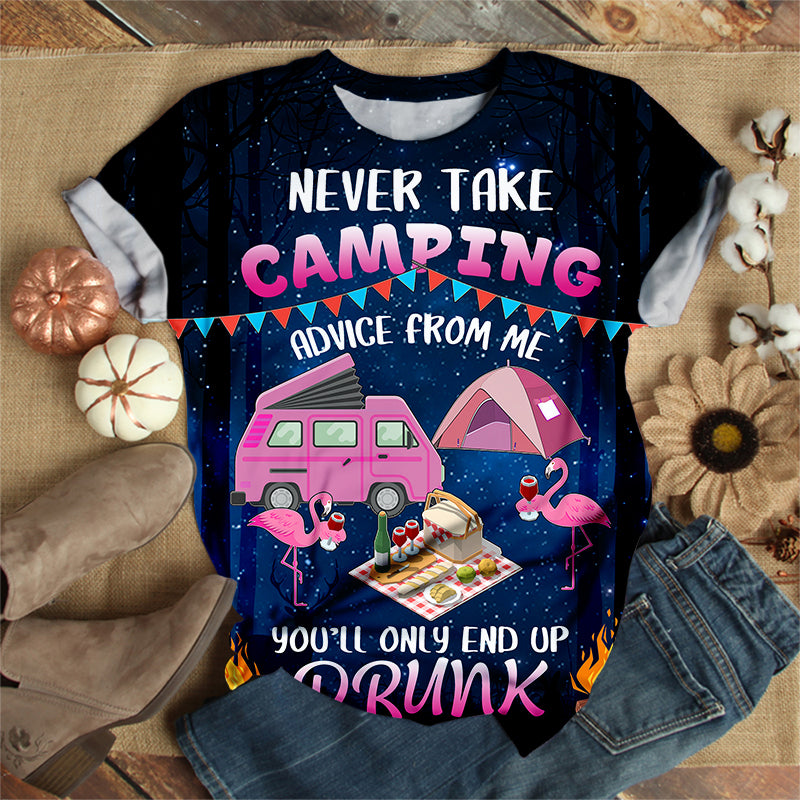 Camping Flamingoes T-Shirt