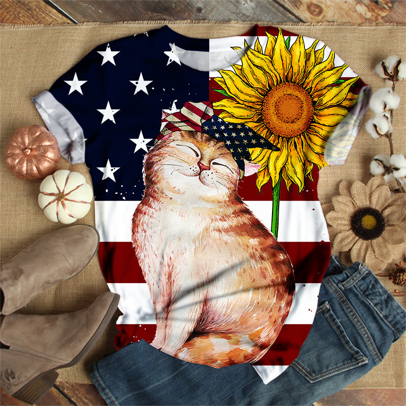 American Cat Flag T-Shirt