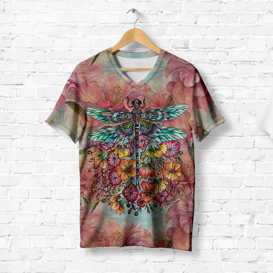 Floral Dragonfly T-Shirt