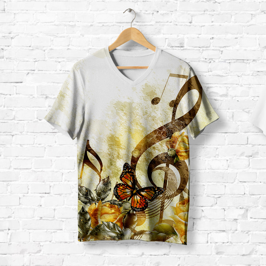 Music Note Beside Butterfly T-Shirt