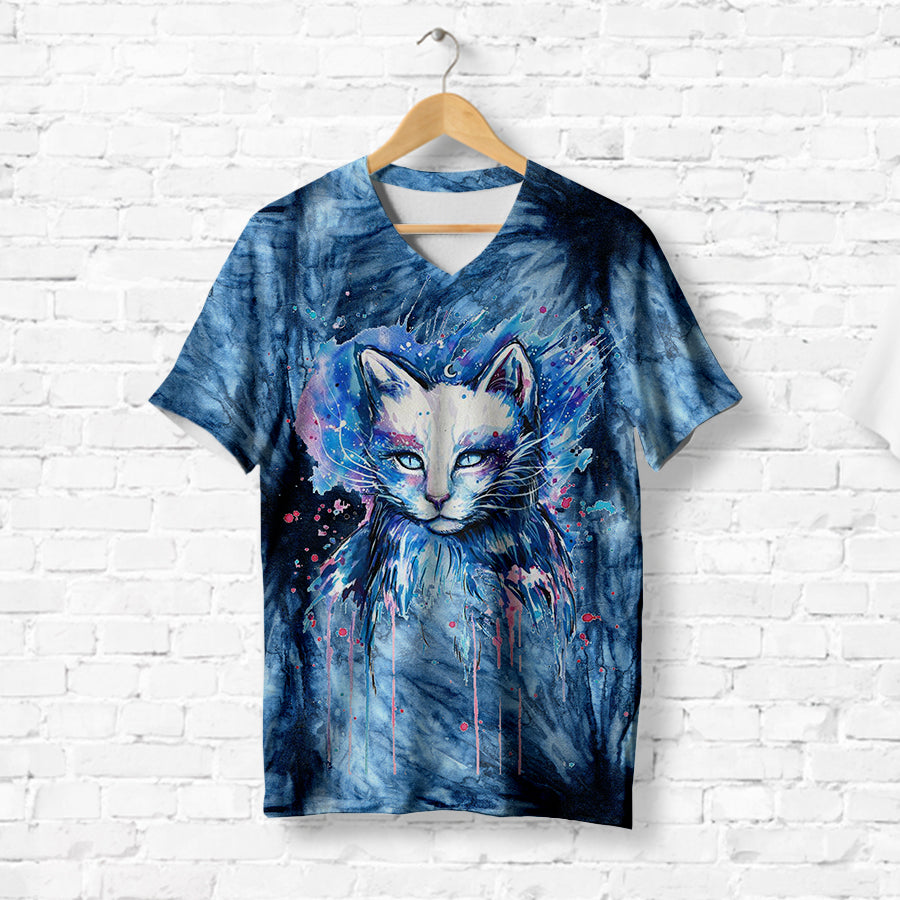 Mysterious Cat Watercolor T-Shirt