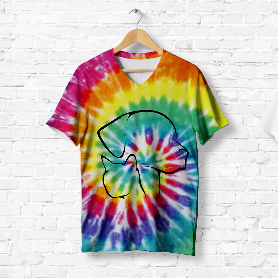 Tie Dye Cat And Dog T-Shirt