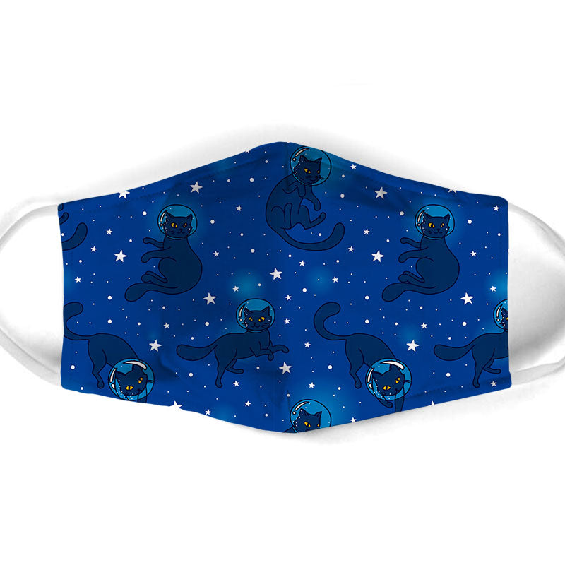 Black Cat In Starry Night Face Mask