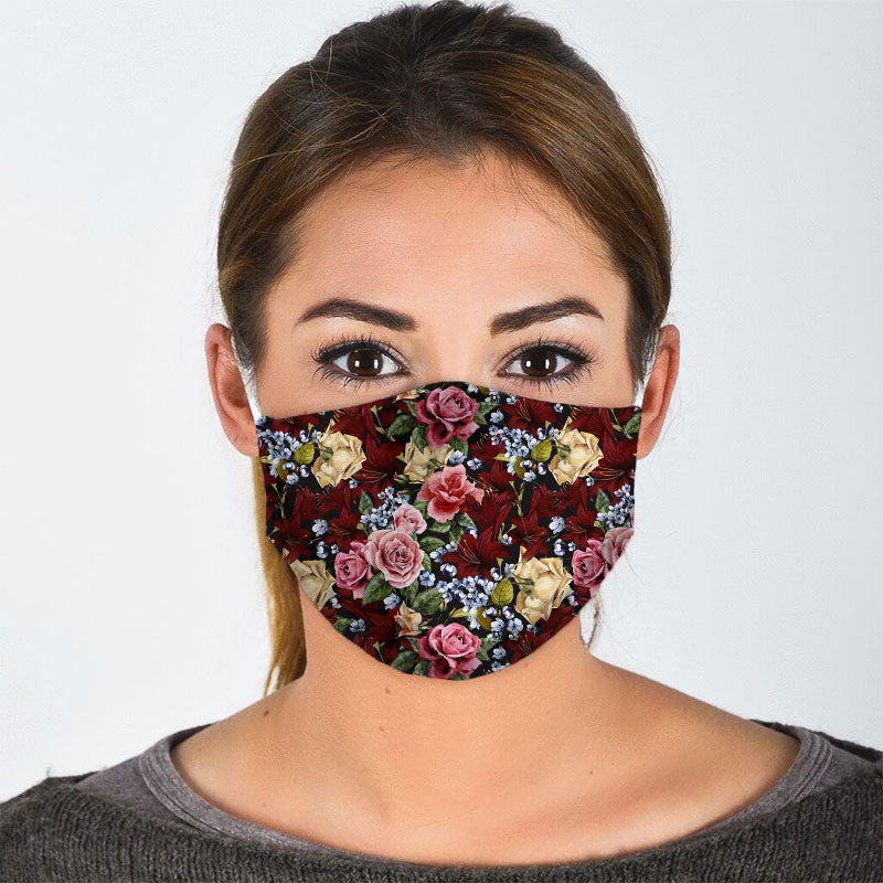 Colorful Roses Flower Face Mask