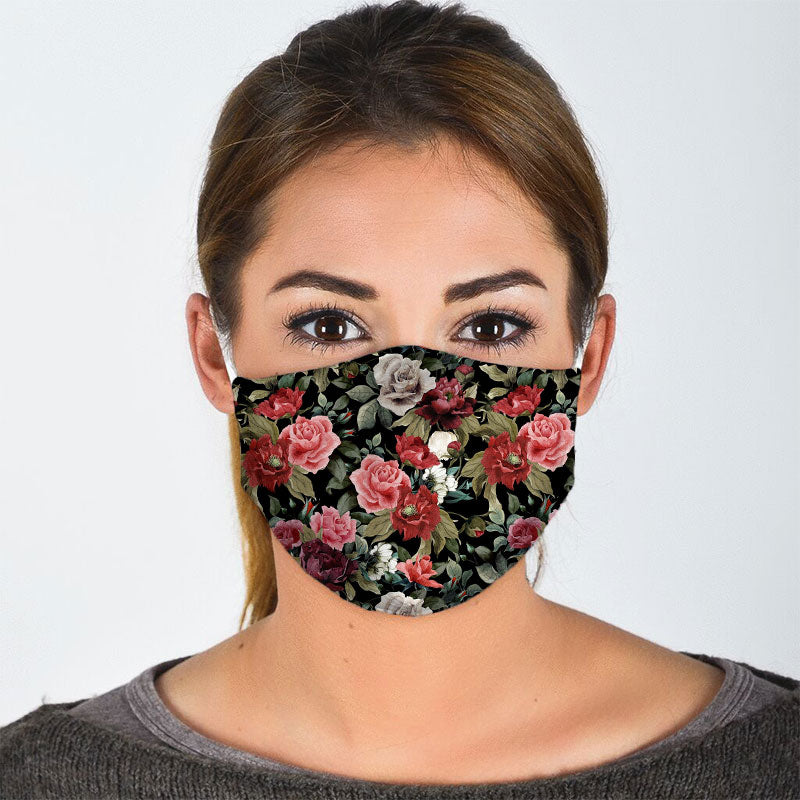 Seamless Floral Pattern Face Mask