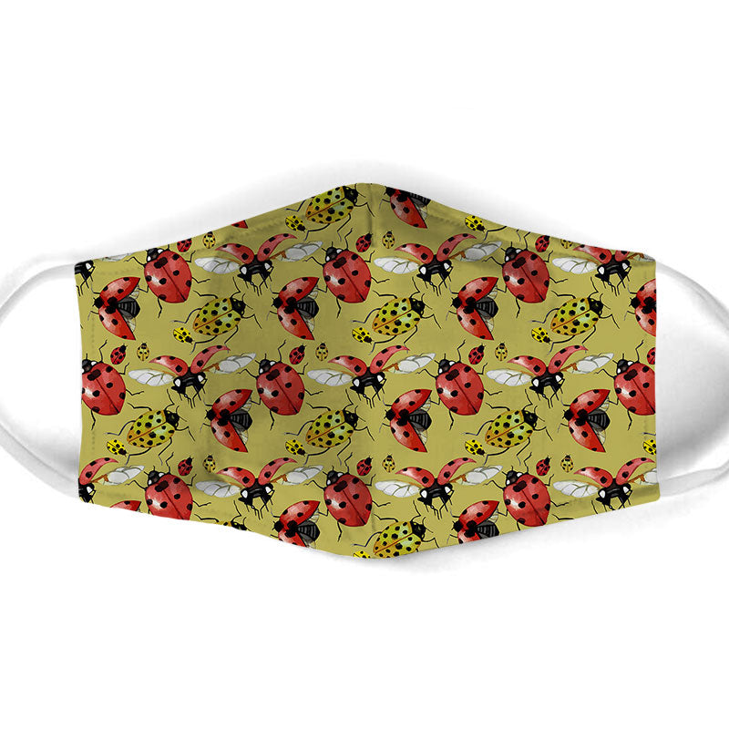 Red And Yellow Ladybug Face Mask