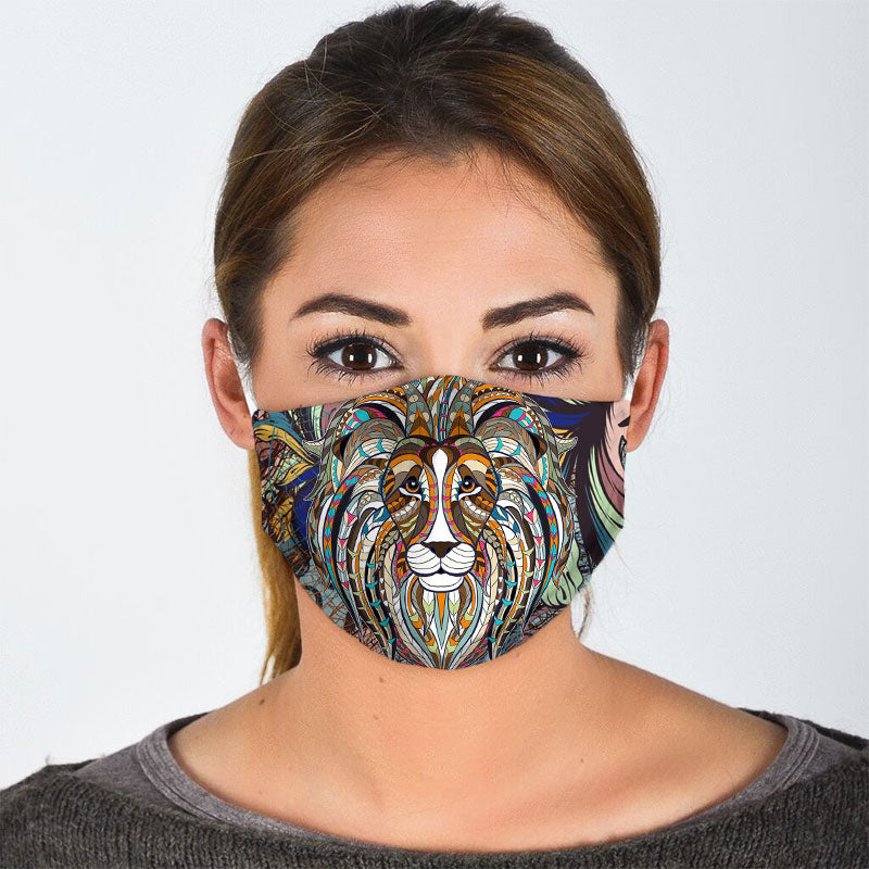 Patchwork Lion Face Mask