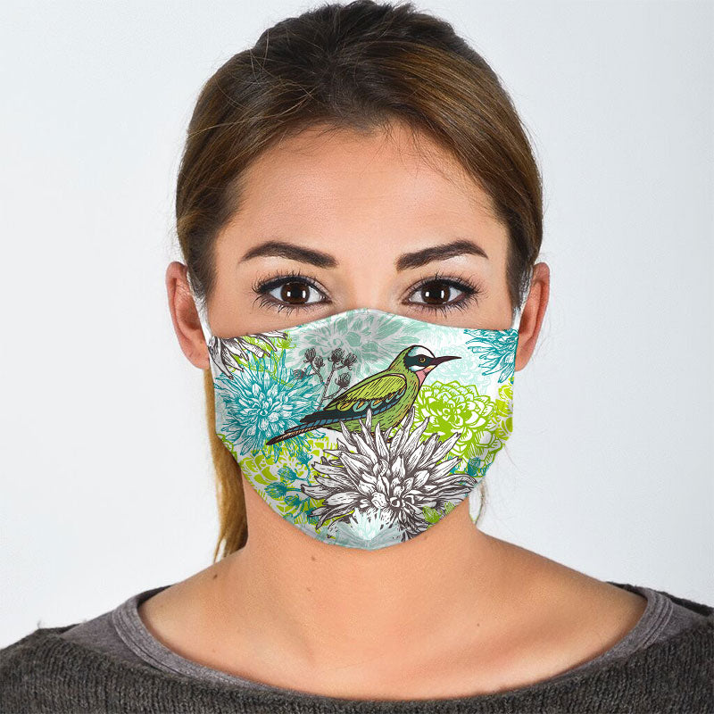 Bird With Flowers Face Mask