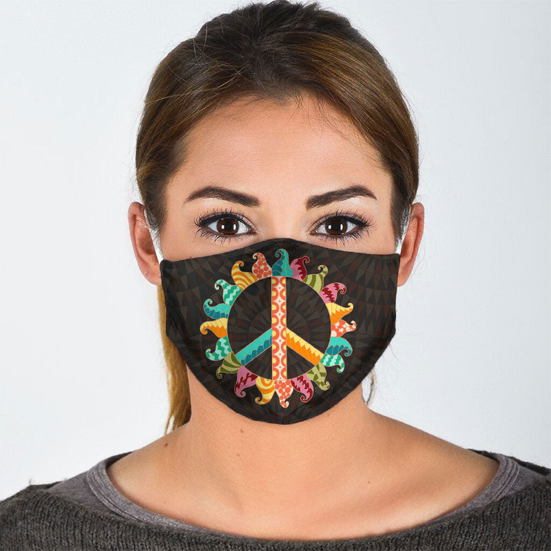 Hippie Peace Symbol Face Mask
