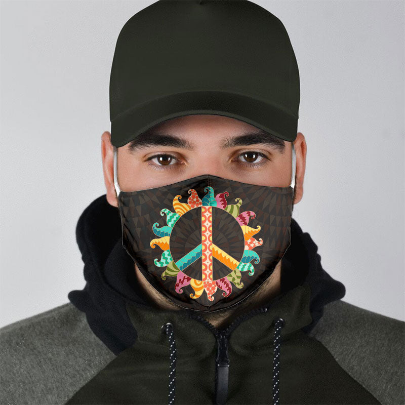 Hippie Peace Symbol Face Mask
