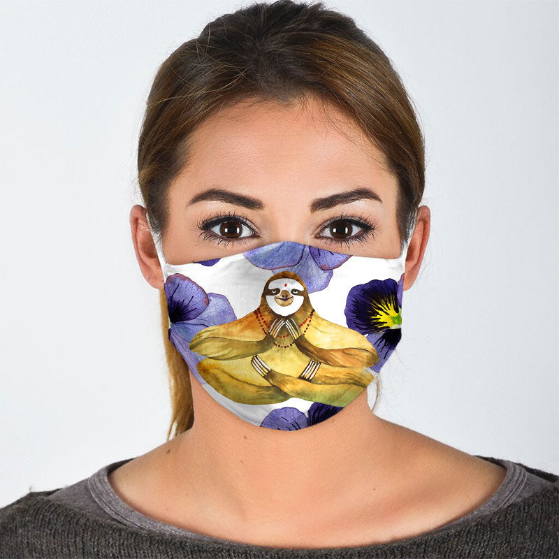 Yoga Sloth Face Mask