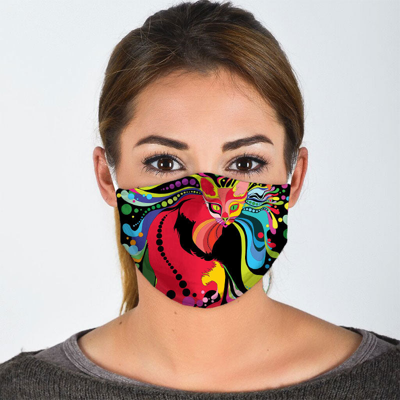 Colorful Cat Face Mask