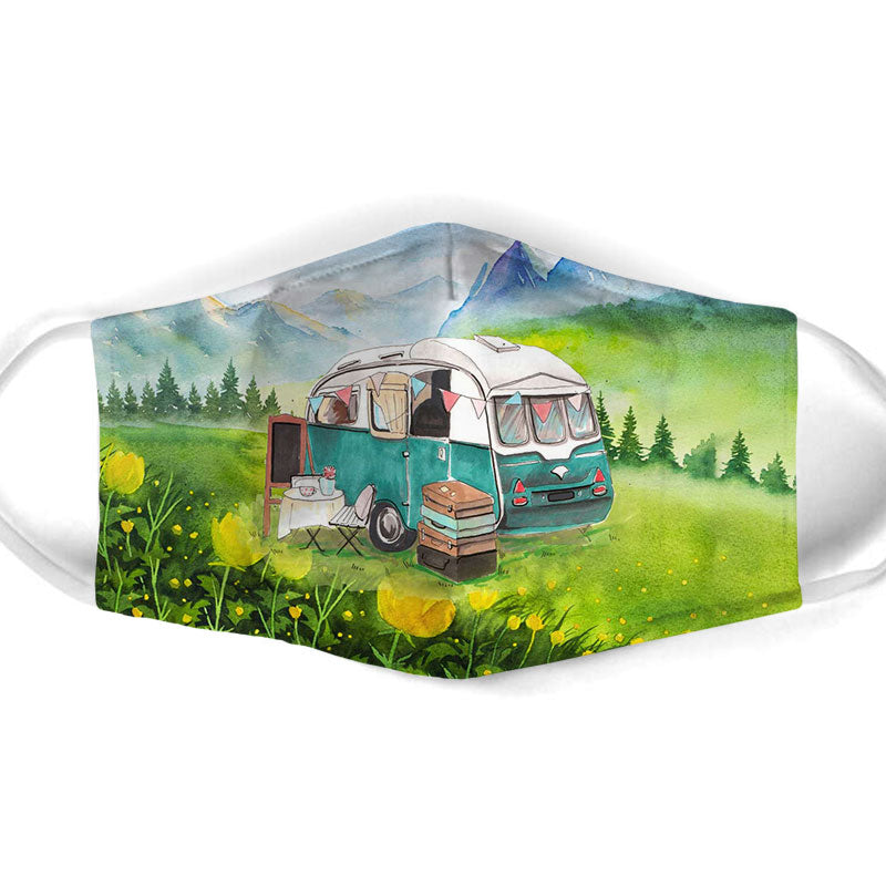 Bus Camping Car Face Mask