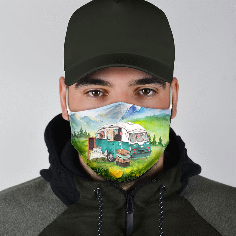 Bus Camping Car Face Mask