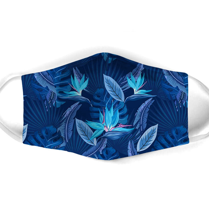 Dreamy Blue Flowers Face Mask