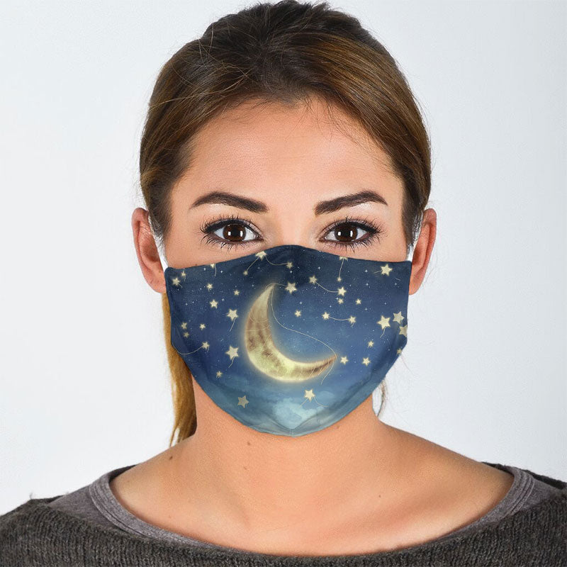 Good Night Moon And Stars Face Mask