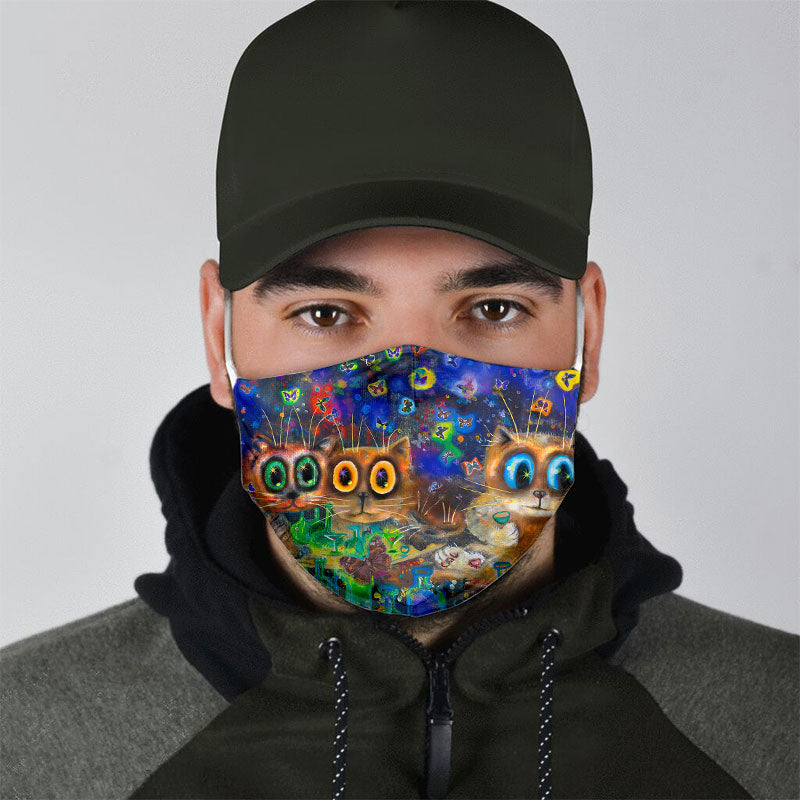Cat Watercolor Face Mask