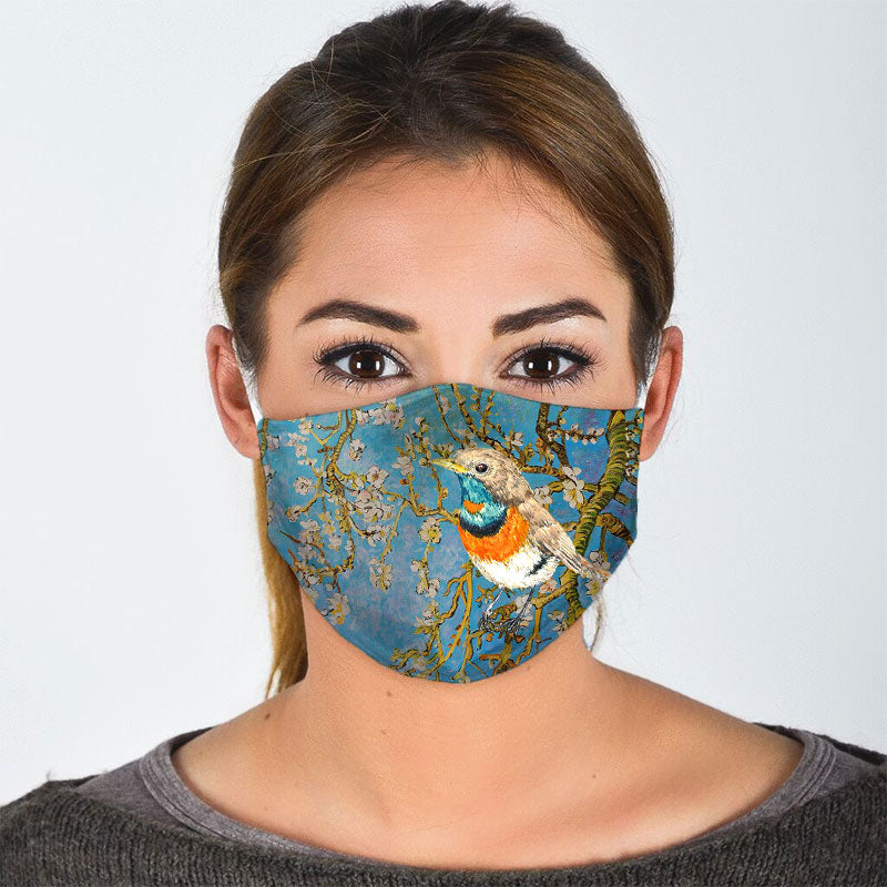 Exotic Bluebird Face Mask