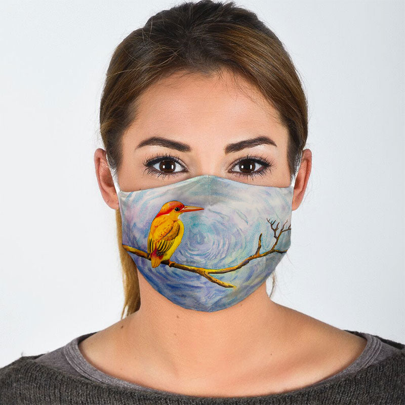 Yellow Bird On The Branch Face Mask