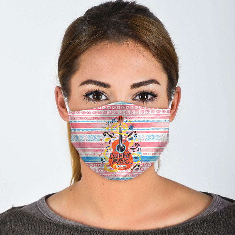 Country Music Guitar Face Mask
